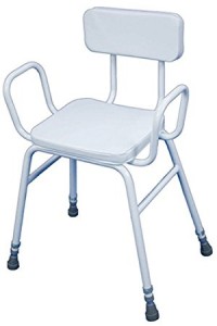 Perching Stool with Arm Rests and Padded Back